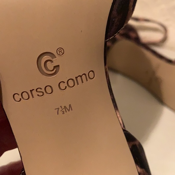 21 Corso Como Dakota Leopard Print Satin Ankle Strap Pumps - Picture 12 of 13